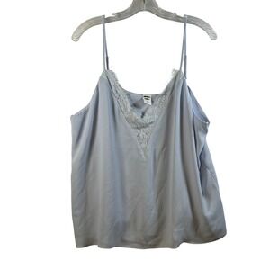 Melrose and Market‎ Light Blue Lace Trim Cami Tank Top XL